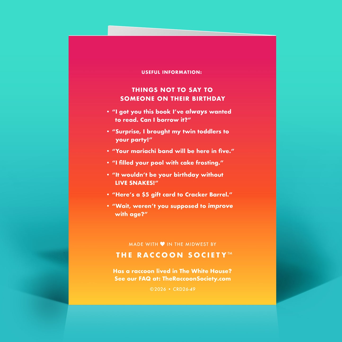 Common Decency Birthday Card