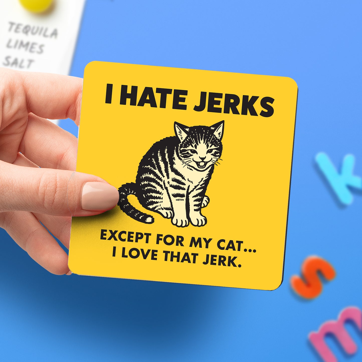 "I Hate Jerks" Cat Magnet
