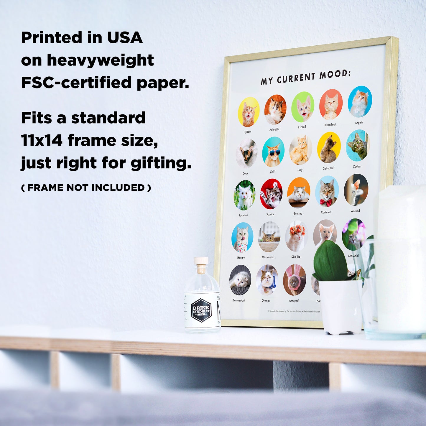 Cat Mood Chart - 11x14" art print