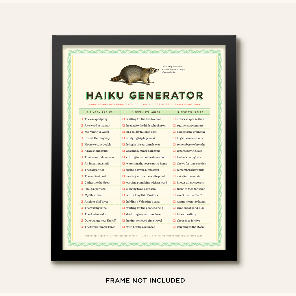 "Haiku Generator" 8x10 Art Print