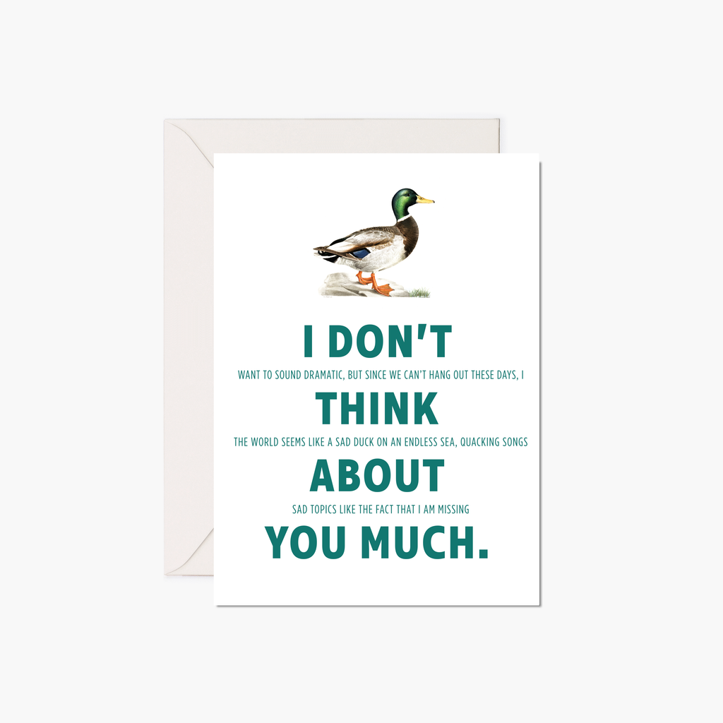 Miss You Card - Mallard Duck