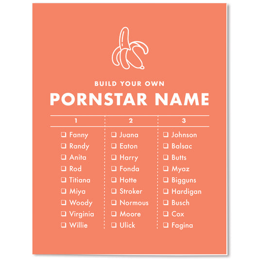 Pornstar Name Card
