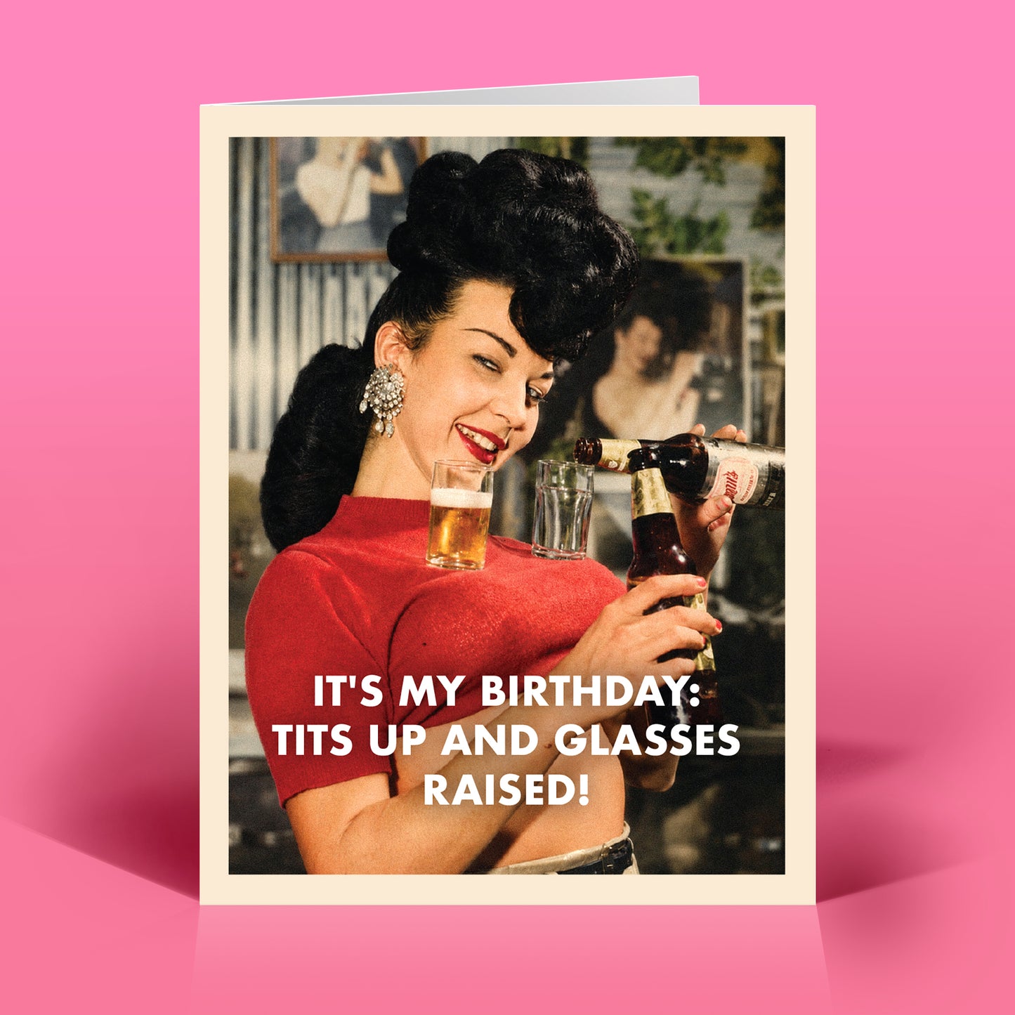 Tits Up! Birthday Card