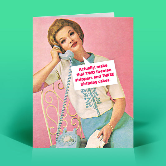 Strippers & Cakes Birthday Card