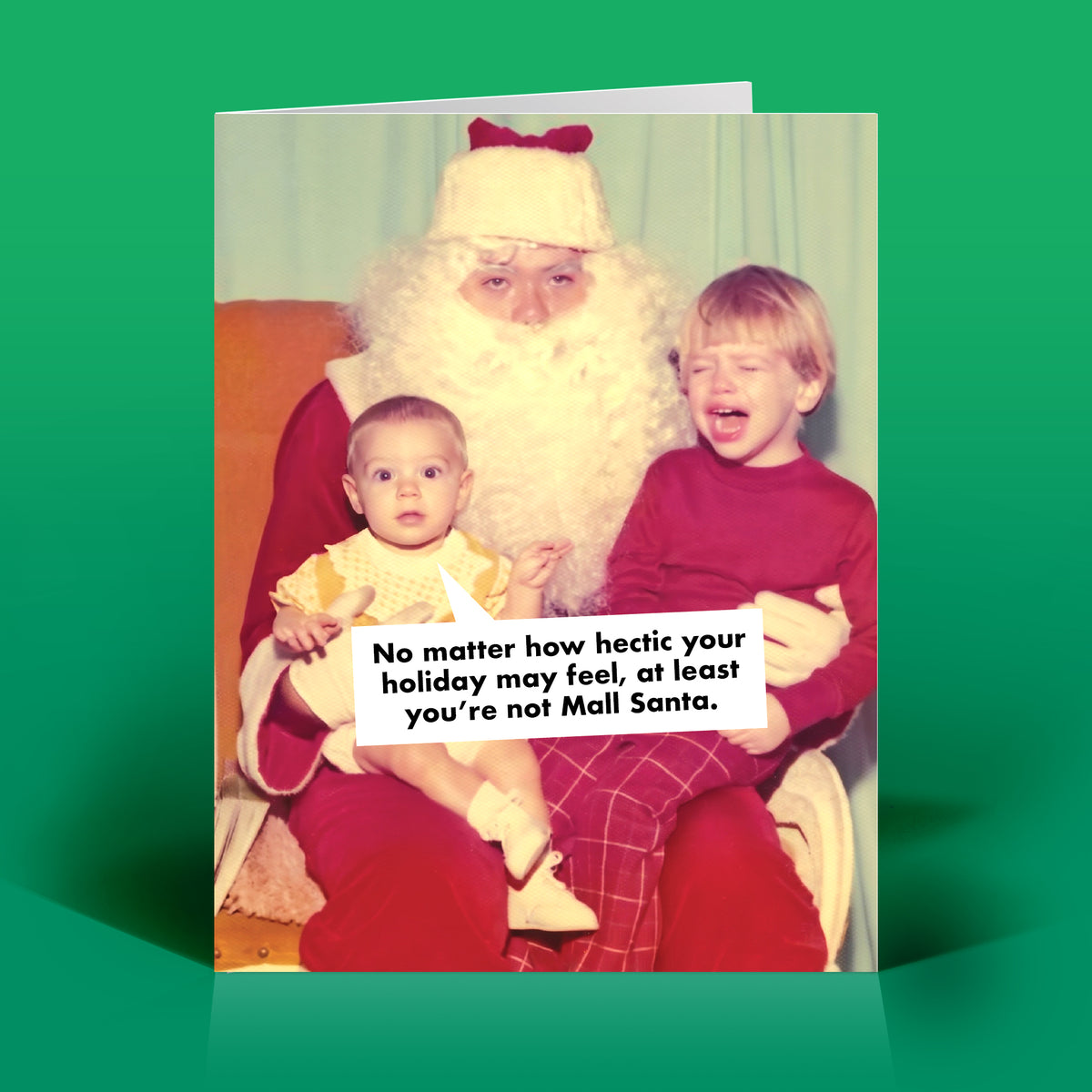 Funny Christmas Card – MALL SANTA – Retro Humor