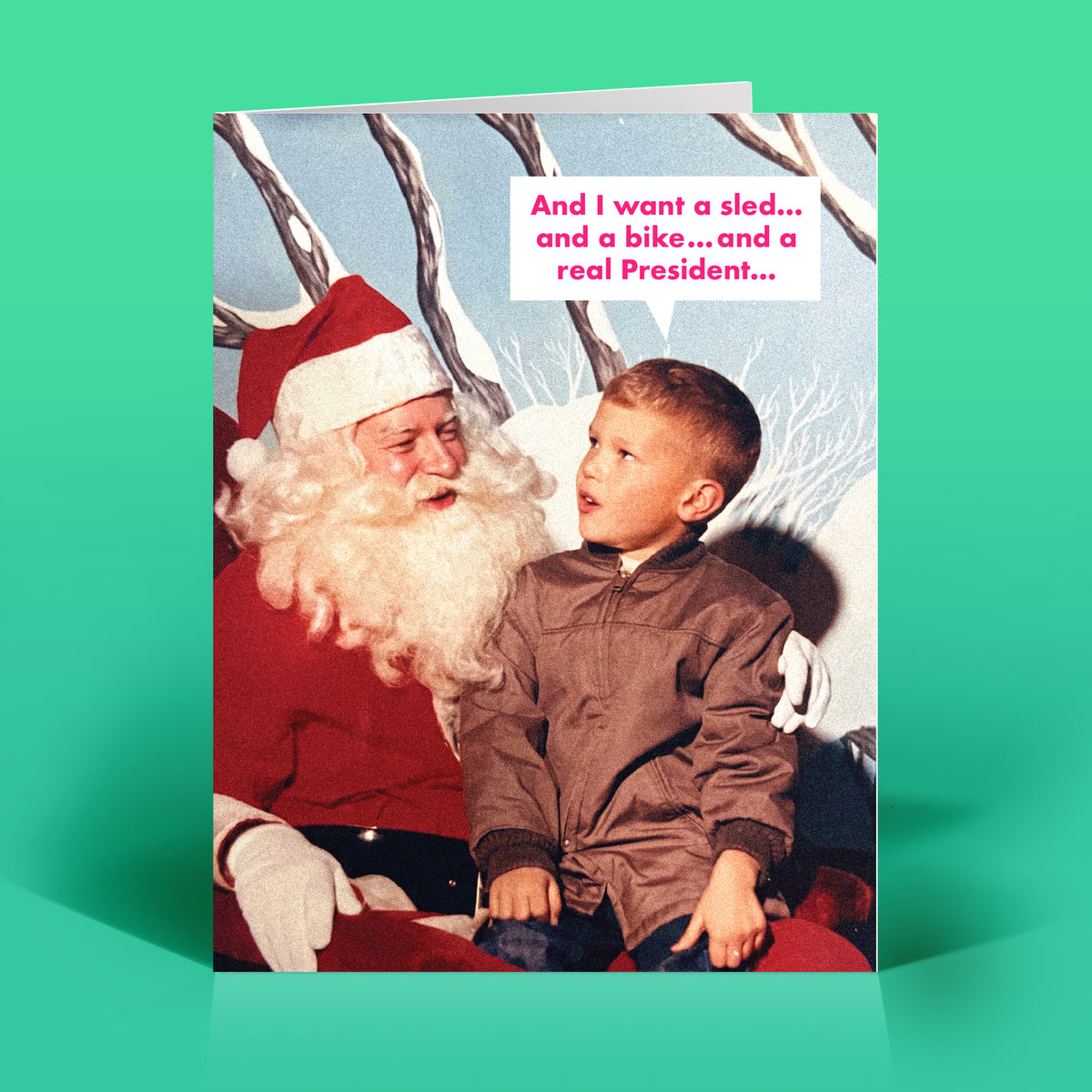 Funny Christmas card – WHAT I WANT – Vintage Humor