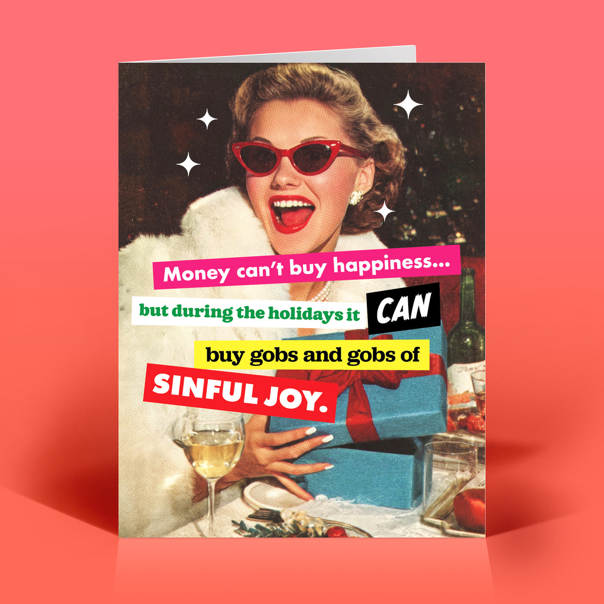 Funny Holiday Card – SINFUL JOY – Vintage Humor