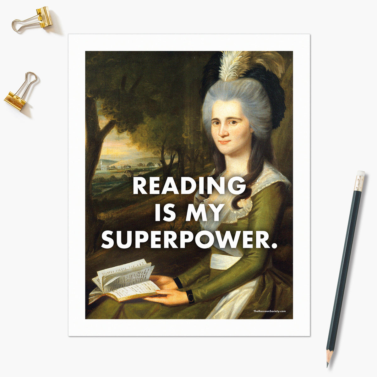 Reading Superpower Art Print THE RACCOON SOCIETY