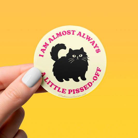 "A Little Pissed-off" Cat Sticker