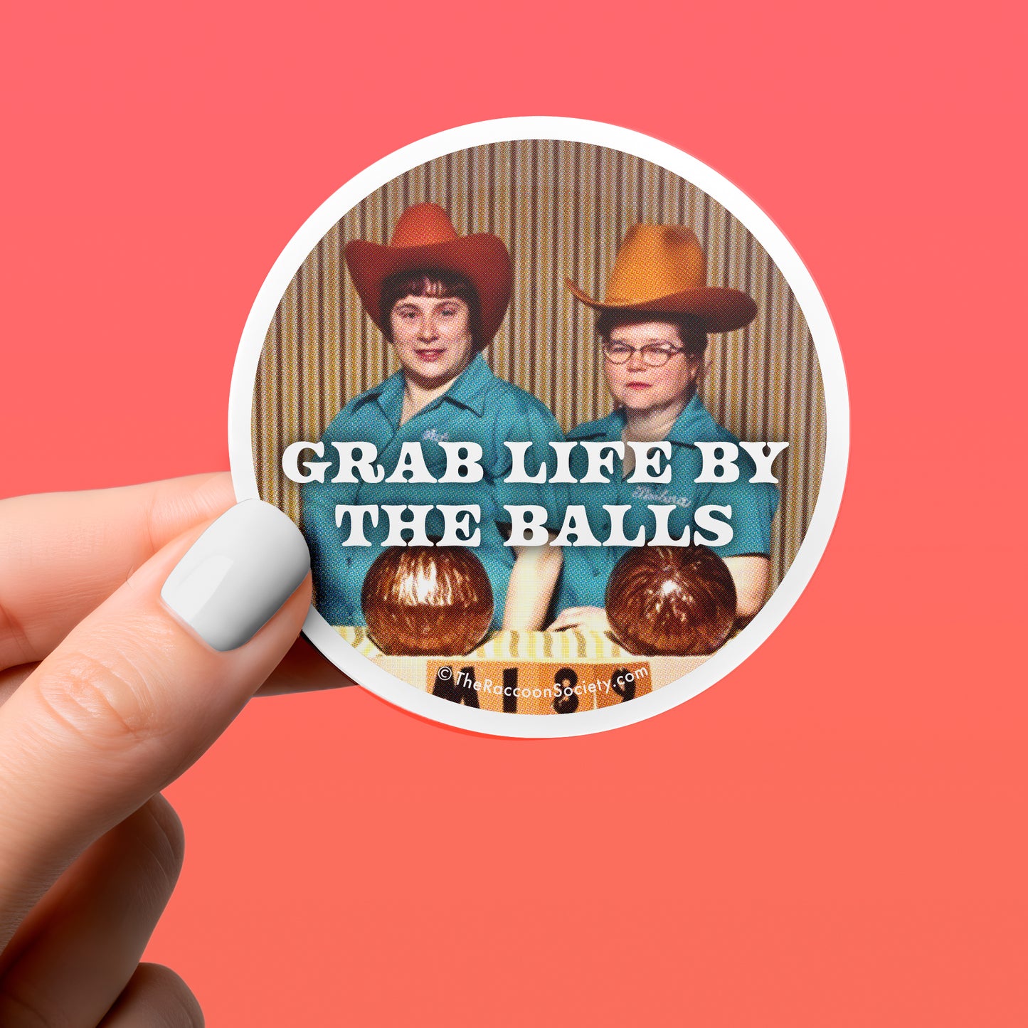 Funny Sticker - GRAB LIFE - Retro Humor