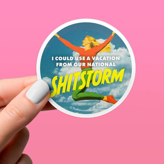 Funny Sticker - SHITSTORM - Vintage Humor
