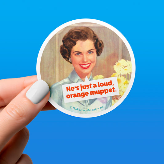 Funny Sticker - ORANGE MUPPET - Political Humor