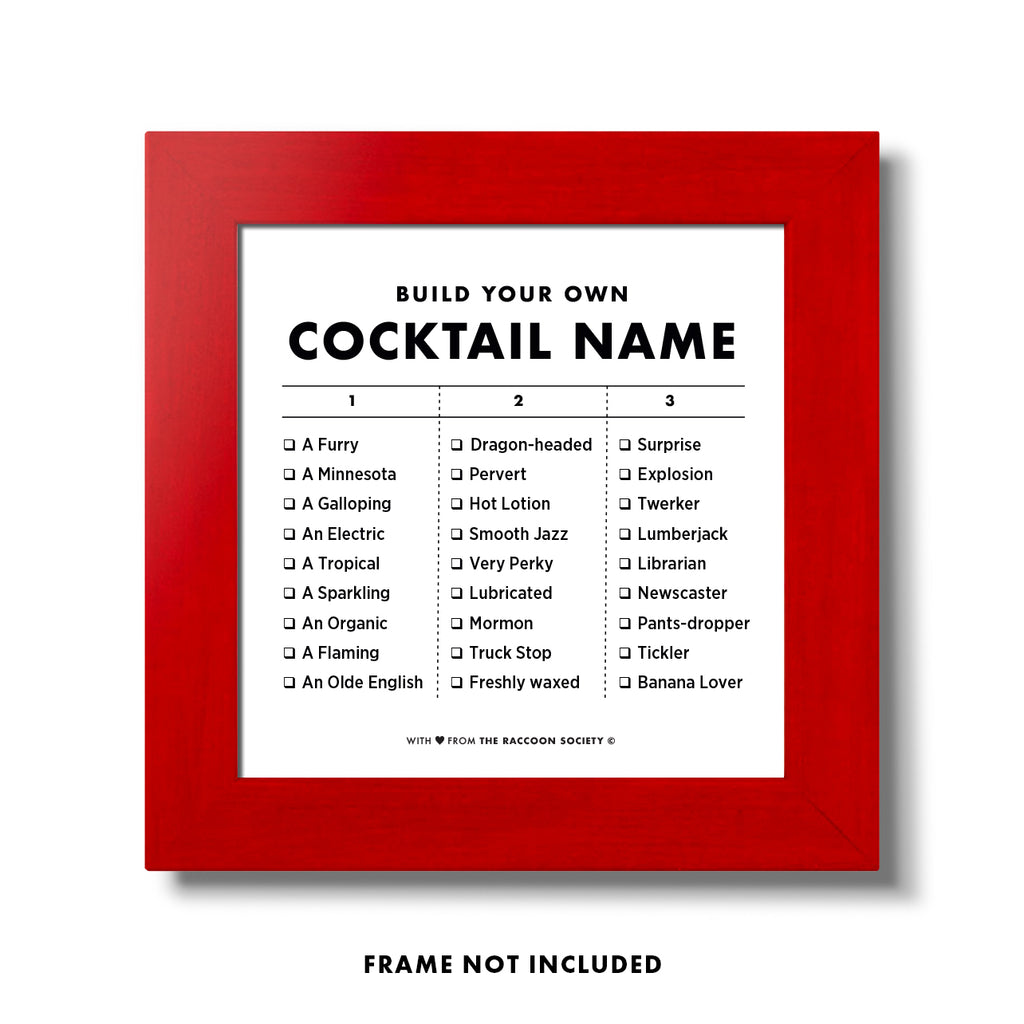 Free "Cocktail Name Generator" (downloadable JPEG) THE RACCOON SOCIETY