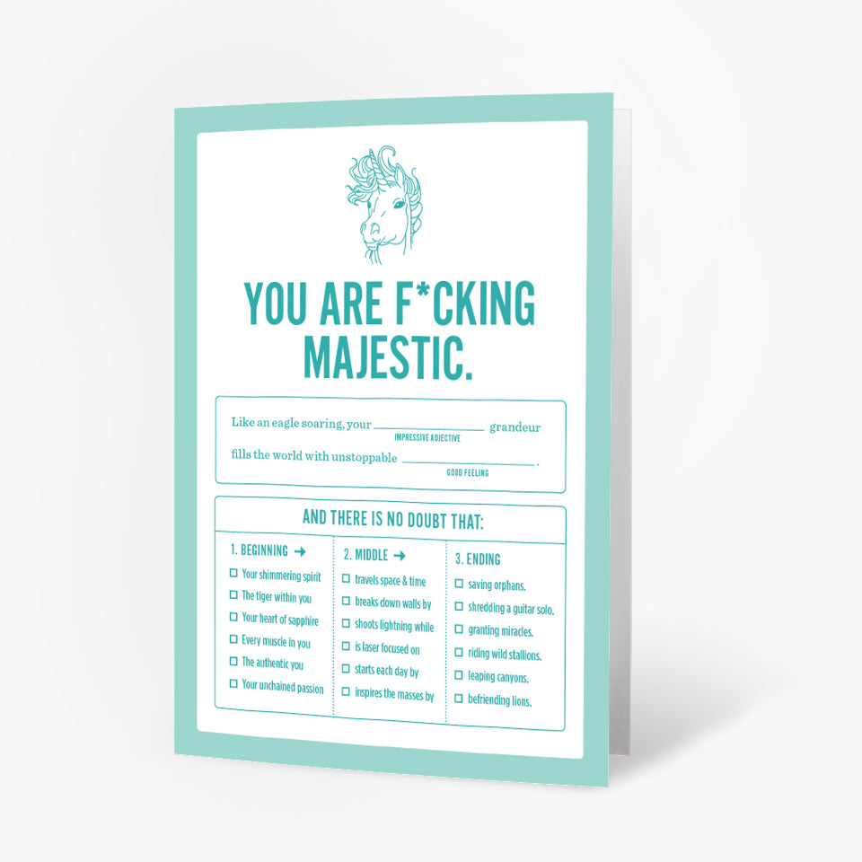 "You Are Majestic" Card