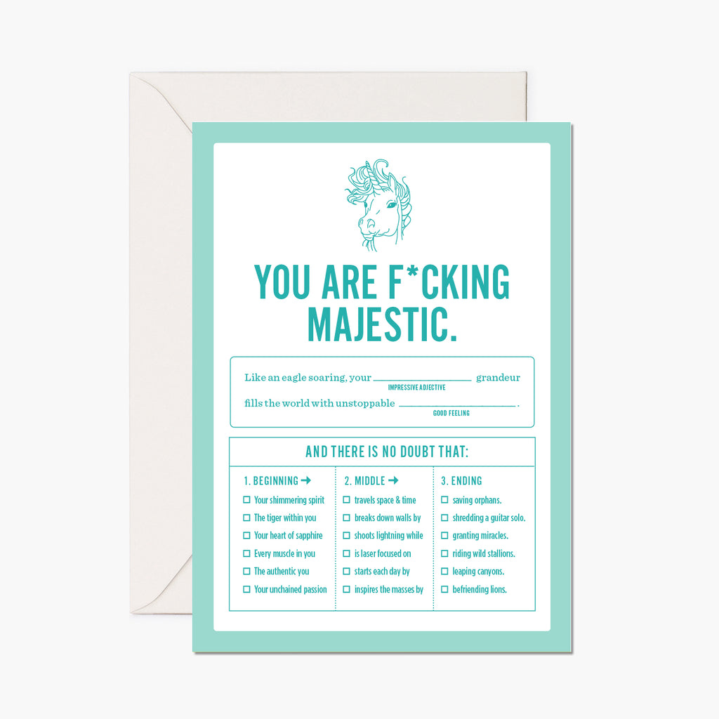 "You Are Majestic" Card