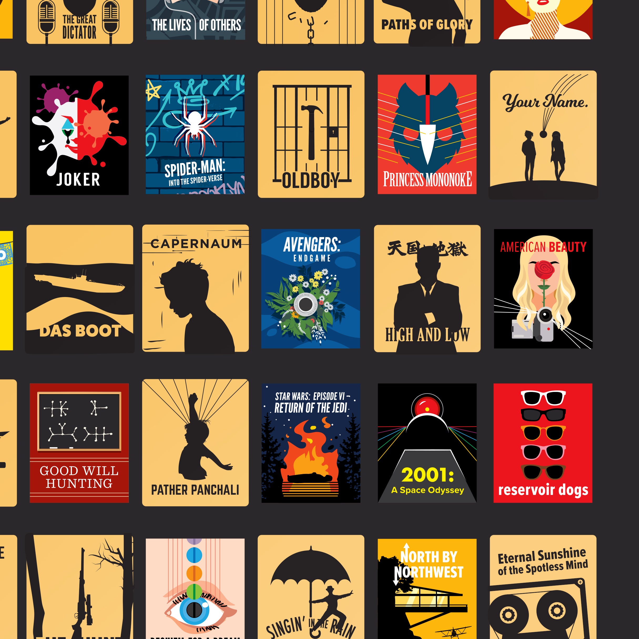  Official IMDb Top 100 Movies Scratch Off Poster