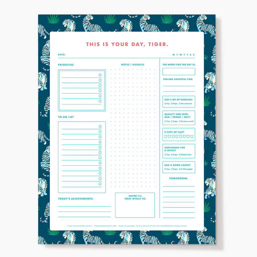 Tiger Daily Planner Pad - 8.5 x 11