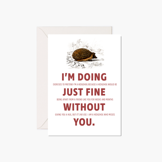 Miss You Card - European Hedgehog