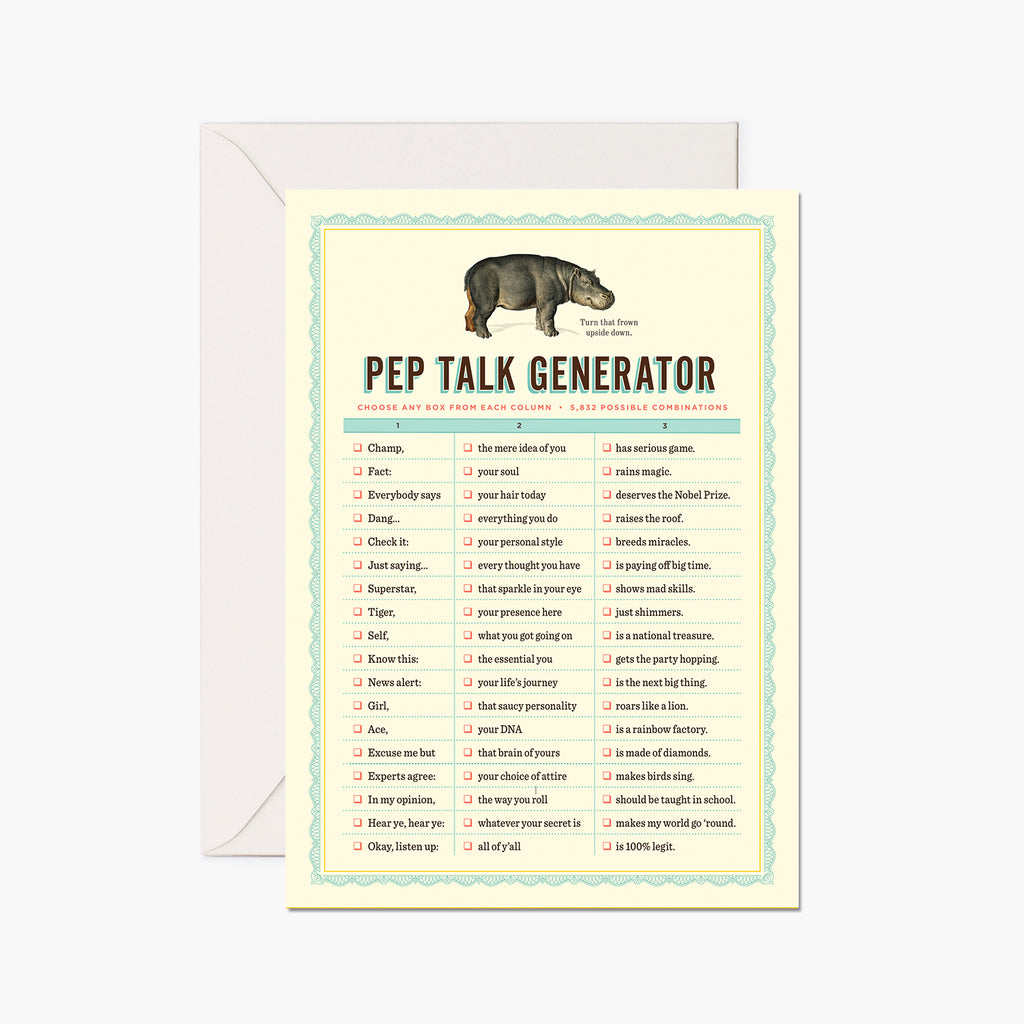 Pep Talk "Message Generator" Card