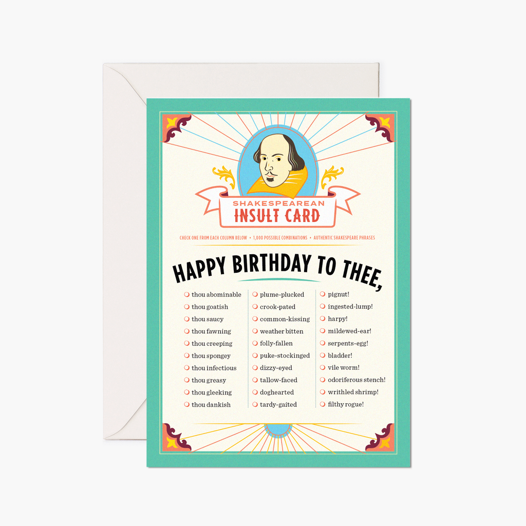 Shakespeare Insults Card: Birthday