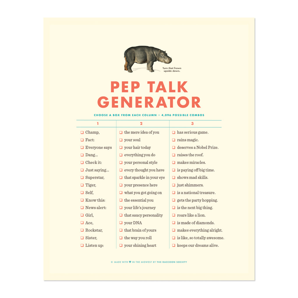 "Pep Talk Generator" 8x10 Art Print